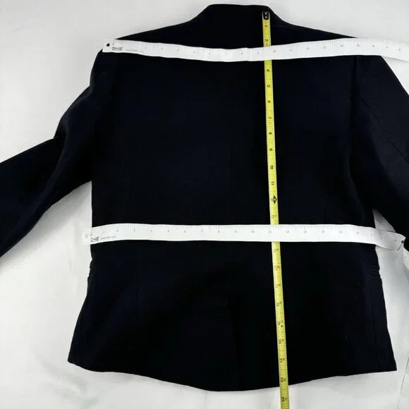Naf Naf Military/March Band/ Dark Academia Black Blazer Sz 36/S 100% Cotton - Picture 11 of 14
